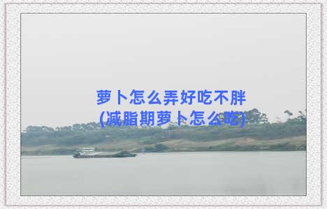 萝卜怎么弄好吃不胖(减脂期萝卜怎么吃)